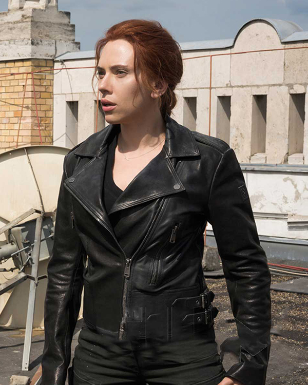 Black Widow 2021 Natasha Romanoff Motorcycle Leather Jacket