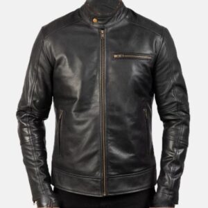Men's Black Biker Leather Jacket