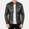 Mens Ionic Black Leather Jacket