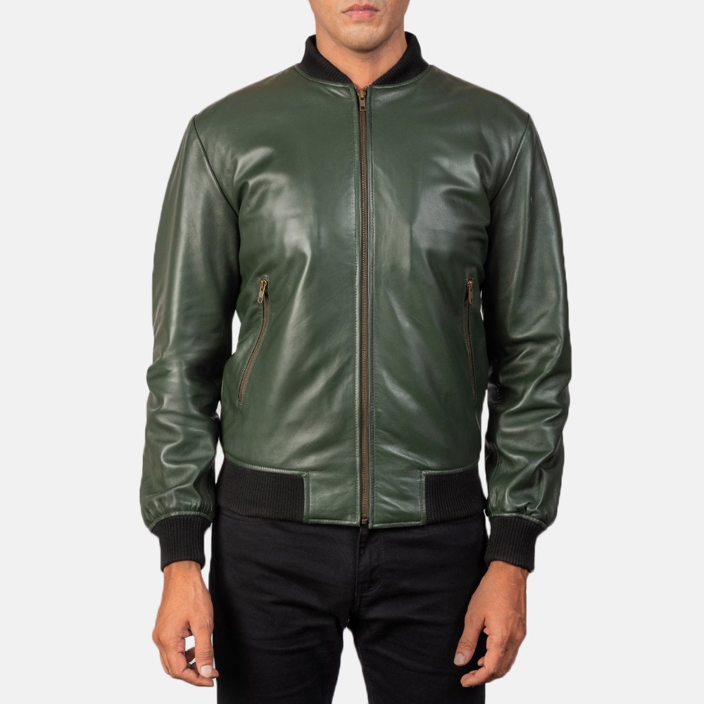 green bomber jacket fur