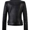 Womens Faux Leather Zip Up Classic Moto Jacket