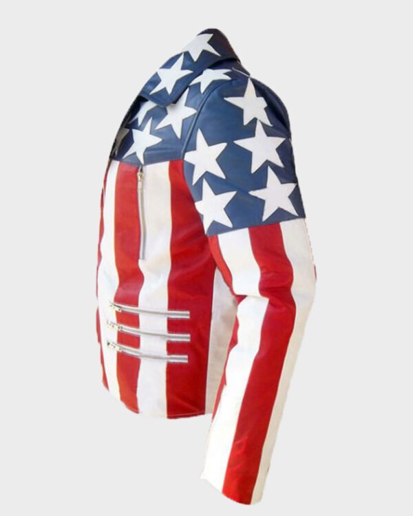American US Flag Leather Jacket