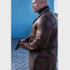 Dwayne Johnson Red Notice Brown Leather Coat