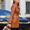 Irina Shayk Leather Trench Coat 2021