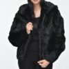Ladies Hooded Bomber Fur Jacket