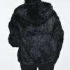 Ladies Hooded Bomber Fur Jacket black