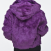 Ladies Hooded Bomber Fur Jacket purple