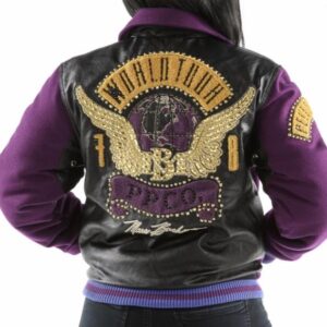 Pelle Pelle World Tour Purple Bomber Jacket For Ladies