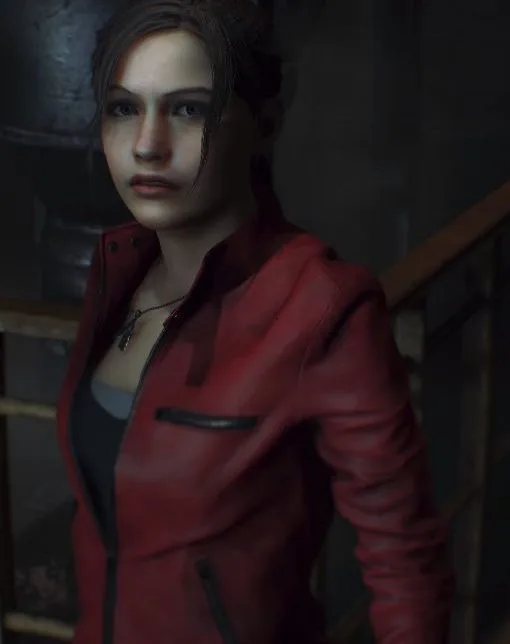 Resident Evil 2 Remake Claire Redfield Red Biker Jacket