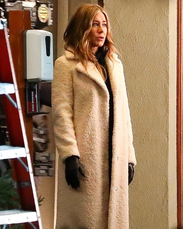 The Morning Show Jennifer Aniston Long Fur Coat