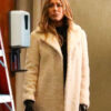The Morning Show Jennifer Aniston Long White Fur Coat