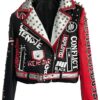 hzikk punk rock leather studded jacket