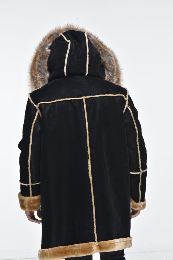 men’s faux shearling hooded coat 2021