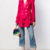 Ted Lasso Keeley's Heart Button Pink Blazer