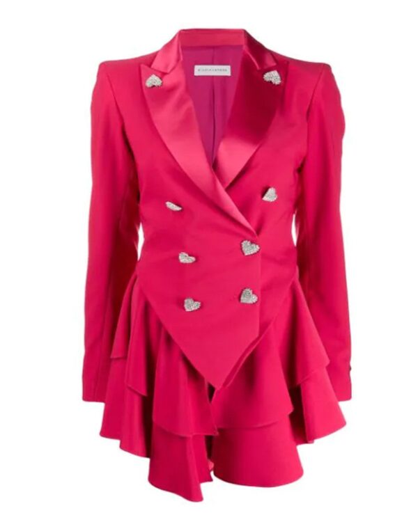Ted Lasso Keeley's Pink Heart Button Blazer