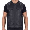 Dapper Black Biker Leather Vest