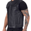Dapper Black Biker Leather Vest 2