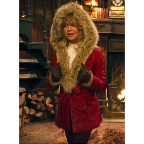 Mrs. Claus The Christmas Chronicles Red Shearling Jacket