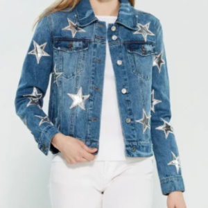 Star Patch Destructed Denim Jacket