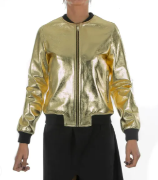 Women metallic gold jacket
