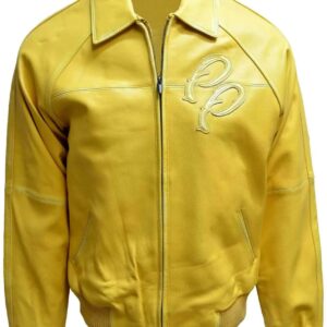 Yellow Pelle Pelle Bomber Leather Jacket