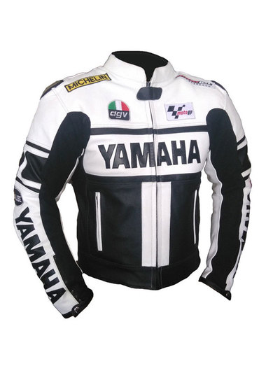 Yamaha White Moto Leather Jacket