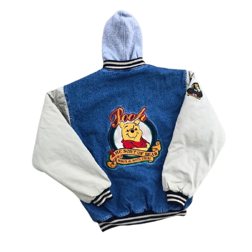 Disney Vintage Winnie The Pooh Xxxtentacion Varsity Denim Jacket