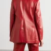 Red Leather Outer Shell Blazers for Women