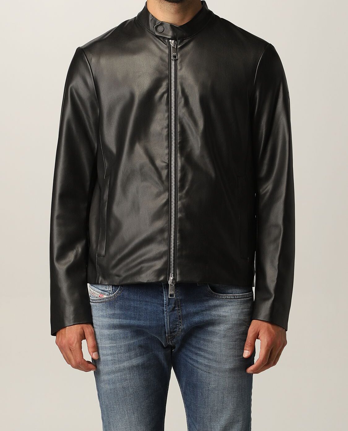 ARMANI EXCHANGE: Biker Jacket in synthetic leather | Jacket Armani ...