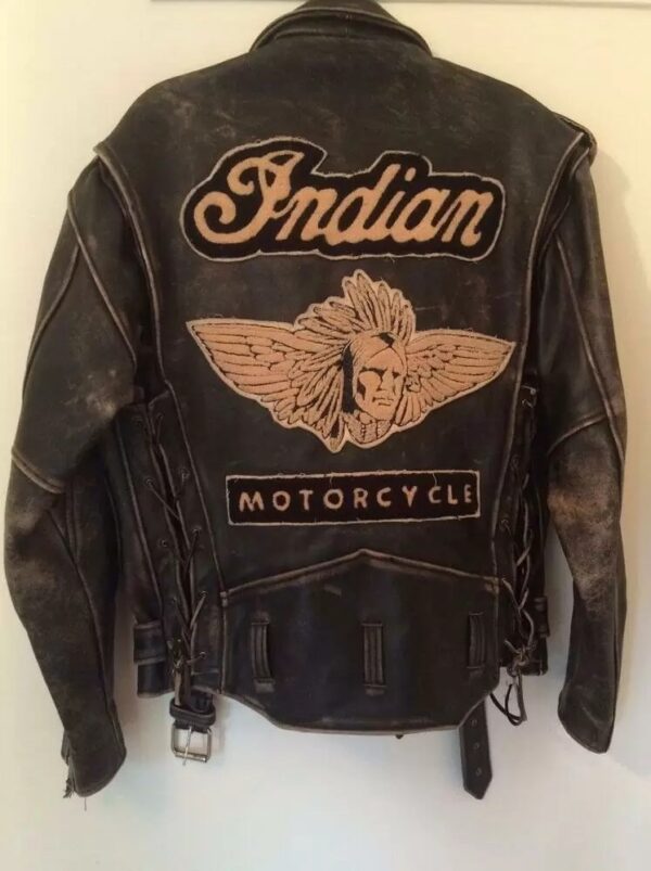Brown Vintage Indian Motorcycle Racing Leather Jacket