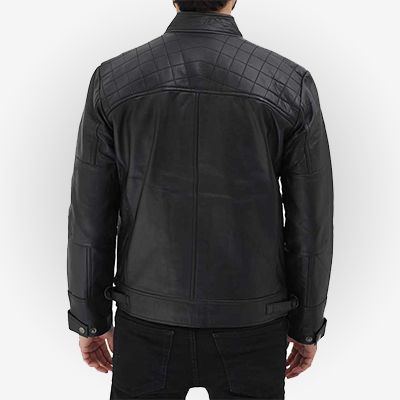 Johnson Black Leather Jacket for Mens