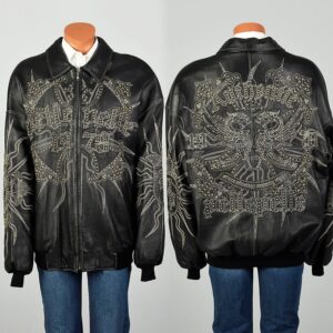 Pelle-Pelle-Black-Studded-Leather-Jacket-Front