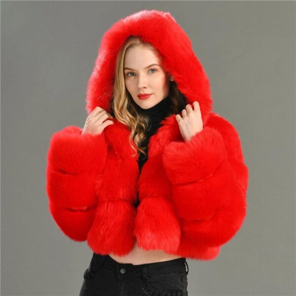 Cropped-Red-Faux-Fur-Puffer-Jacket