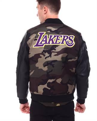 Pro Standard Los Angeles Lakers Camo Logo Varsity Jacket