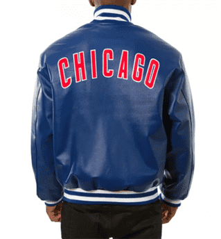 MLB Chicago Cubs Team Color Leather Jacket