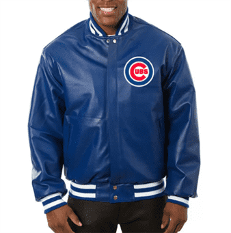 MLB Chicago Cubs Team Color Leather Jacket