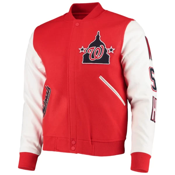 Men Washington Nationals Pro Standard Varsity Logo Jacket 1