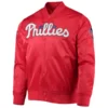 Men's Philadelphia Phillies Pro Standard Red Wordmark Satin Jacket