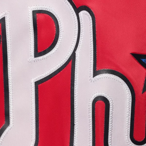Men's Philadelphia Phillies Pro Standard Red Wordmark Satin Jacket 3