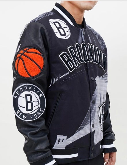 Mens Pro Standard Brooklyn Nets Remix Varsity Jacket