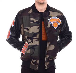 New York Knicks Camo Logo Varsity Jacket