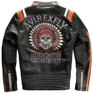 Vintage Cowhide Skull Motorcycle Jacket