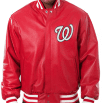 Washington Nationals Varsity Leather Red Jacket