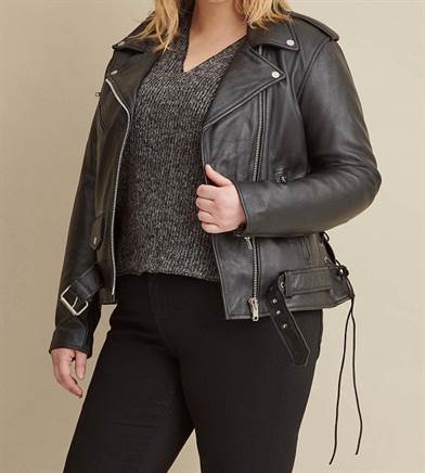 Women Rider Jacket with Side Lacing
