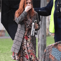 isla-fisher-tv-series-wolf-like-me-mary-plaid-trench-coat
