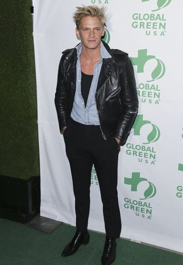 Cody Simpson Stylish Fur Collar Leather Jacket