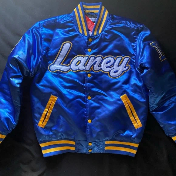 Michael Jordan Laney High School Satin Varsity Jacket | FLJ