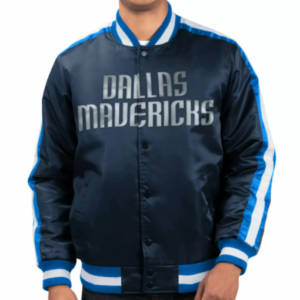 NBA Team Dallas Mavericks Navy Blue Satin Jacket