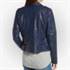 Women Asymmetrical Blue Leather Jacket 1