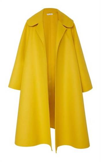 Women Long Yellow Leather Coat